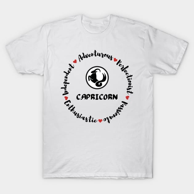 Capricorn ♑🐐 Zodiac Sign Astrology Horoscope T-Shirt by Bro Aesthetics